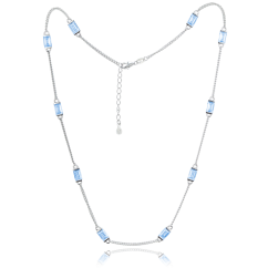 MINET Strieborný náhrdelník s modrými zirkónmi Ag 925/1000 10,85g