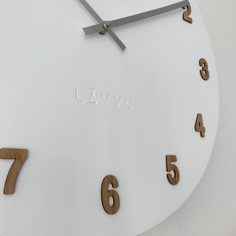 Veľké biele drevené hodiny LAVVU WHITE LCT4070