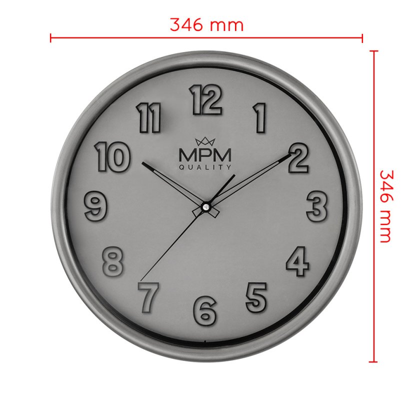 Nástenné hodiny s tichým chodom MPM Flynn - E01.4331.92