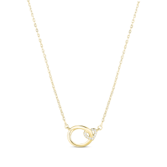 Pozlacený stříbrný náhrdelník se zirkony JVD SVLN0702XH2GO45