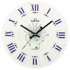 Nástenné sklenené hodiny s tichým chodom MPM Provence - E09.4376