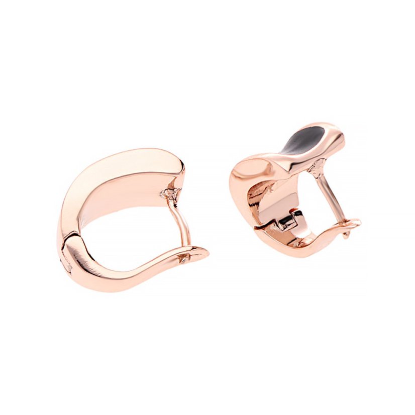 Nerezové náušnice 7253 - ružovo pozlátené - SER.7253