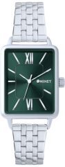 MINET Stříbrno-zelené dámské hodinky SIENA se stříbrným ocelovým řemínkem