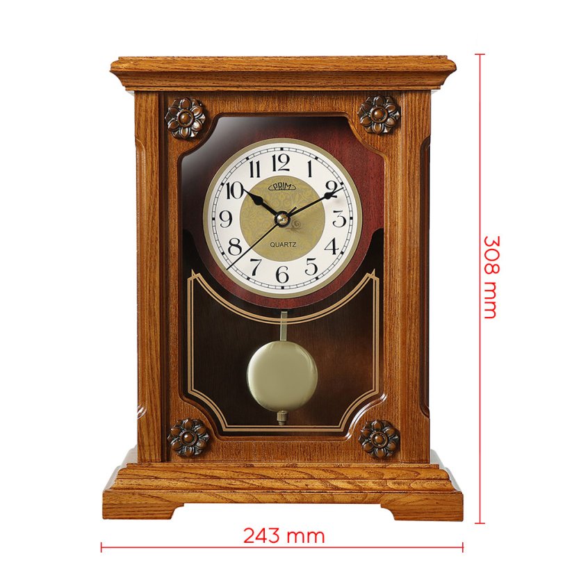 Dřevěné stolní hodiny PRIM Retro Lotus - A - E08P.4314.50