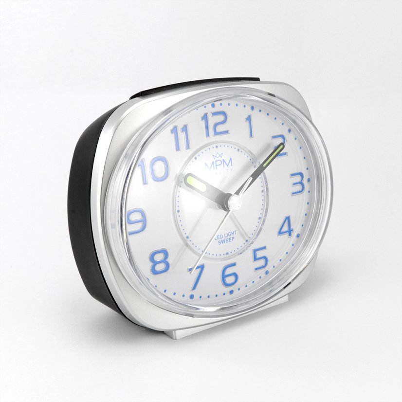Budík s tichým chodem a led podsvětlením MPM C01.4055.70