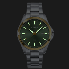 LAVVU 20 ATM Pánske hodinky ISBRYDER Gold-green