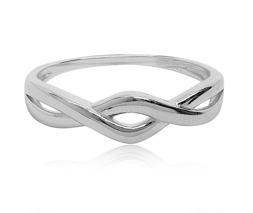 MINET Propletený stříbrný prsten vel. 61