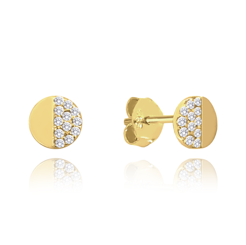 MINET Zlaté náušnice s bielymi zirkónmi Au 585/1000 1,00 g