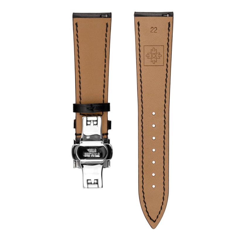 Kožený remienok na hodinky PRIM RB.15896 (22 MM) - ČIERNY - RB.15896.2218.9090.L1