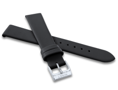 MINET Čierny kožený remienok so striebornou sponou - 16