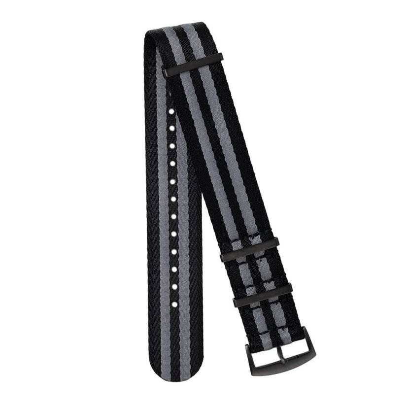 Nylonový řemínek na hodinky PRIM E39.5473 (22 mm) – černo-šedý - E39.5473.22.(REM/22-D420 Nylonový řemínek na hodinky PRIM E39.5473 (22 mm) – černo-šedý - E39.5473.22.(REM/22-D420