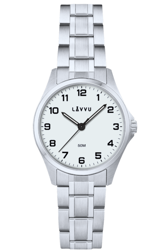 LAVVU Ocelové dámské hodinky GLIMT White