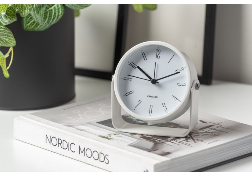 Dizajnový budík 5989WH Karlsson 12cm