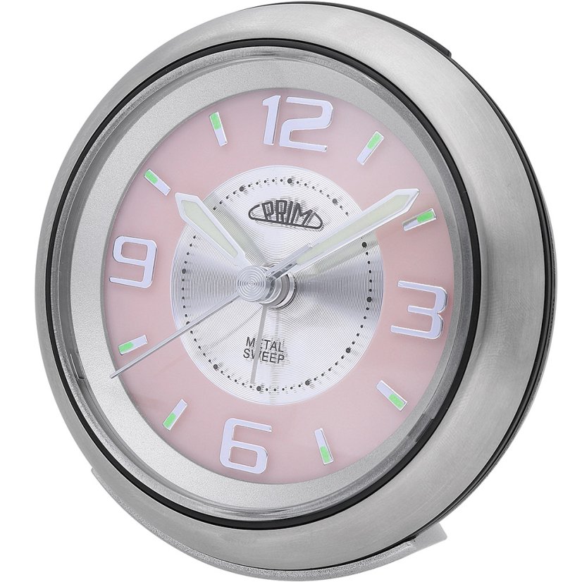 Ručičkový budík s tichým chodom PRIM Retro Alarm - Pink - C01P.3815.7023