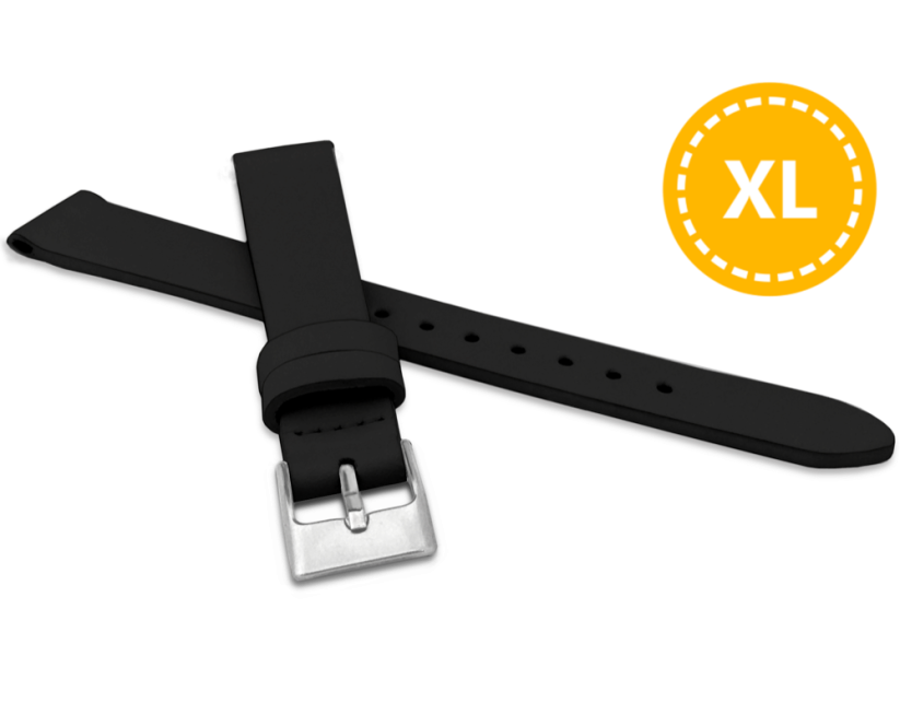 XL Prodloužený černý řemínek MINET z luxusní kůže Top Grain - 14 - XL MSSXB14