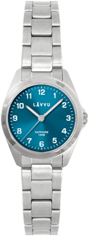 LAVVU Strieborné dámske titánové hodinky EINA s vodotesnosťou 100M a zafírovým sklom