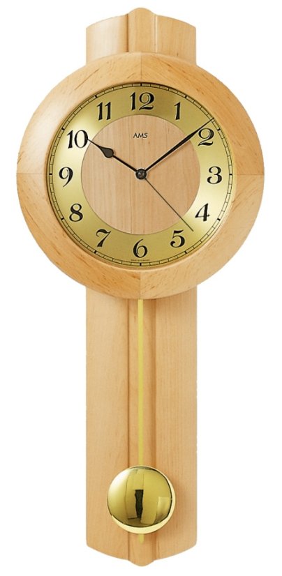 Kyvadlové nástěnné hodiny 5165/16 AMS řízené rádiovým signálem, olšové