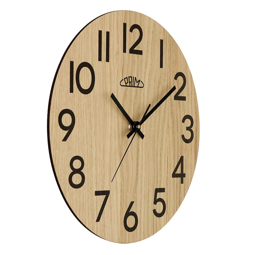 Drevené hodiny s tichým chodom PRIM Genuine Veneer - B - E07P.4245.5190