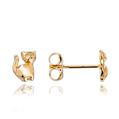 MINET Elegantní zlaté náušnice kočky Au 585/1000 0,95g