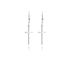 MINET Stříbrné náušnice KŘÍŽE