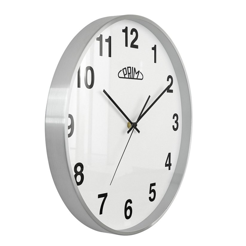 Nástenné kovové hodiny s tichým chodom PRIM E01P.4049.70