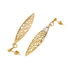 Nerezové náušnice 6266 - pozlacené - SER.6266