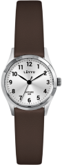 LAVVU Stříbrno-hnědé dámské hodinky SKIEN se safírovým sklíčkem