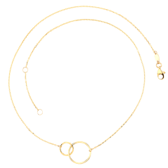 MINET Zlatý náhrdelník spojené krúžkami Au 585/1000 2,45 g