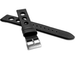 LAVVU Perforovaný čierny prešitý remienok VINTAGE z luxusnej kože Top Grain - 20