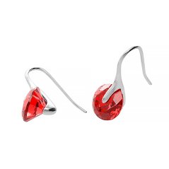 Nerezové náušnice 6483 - striebornočervenej farby - SER.6483.. 8mm