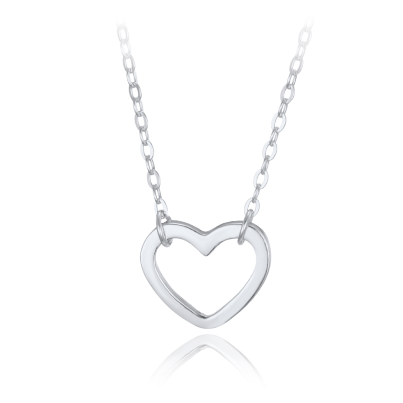 MINET Elegantný strieborný náhrdelník srdca