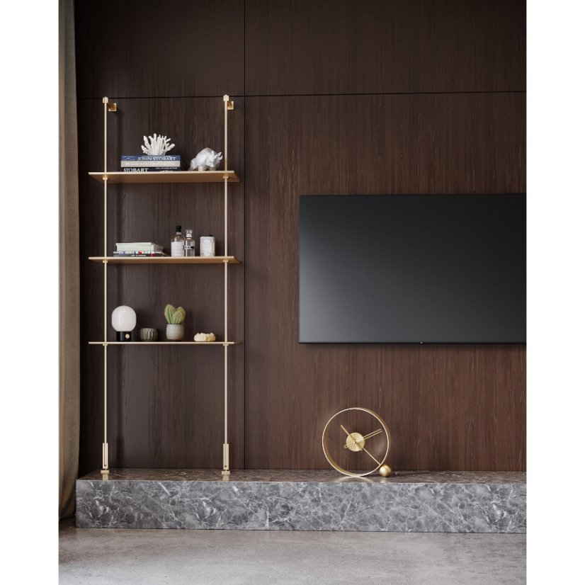Dizajnové stolné hodiny Endless brushed gold/black 32cm