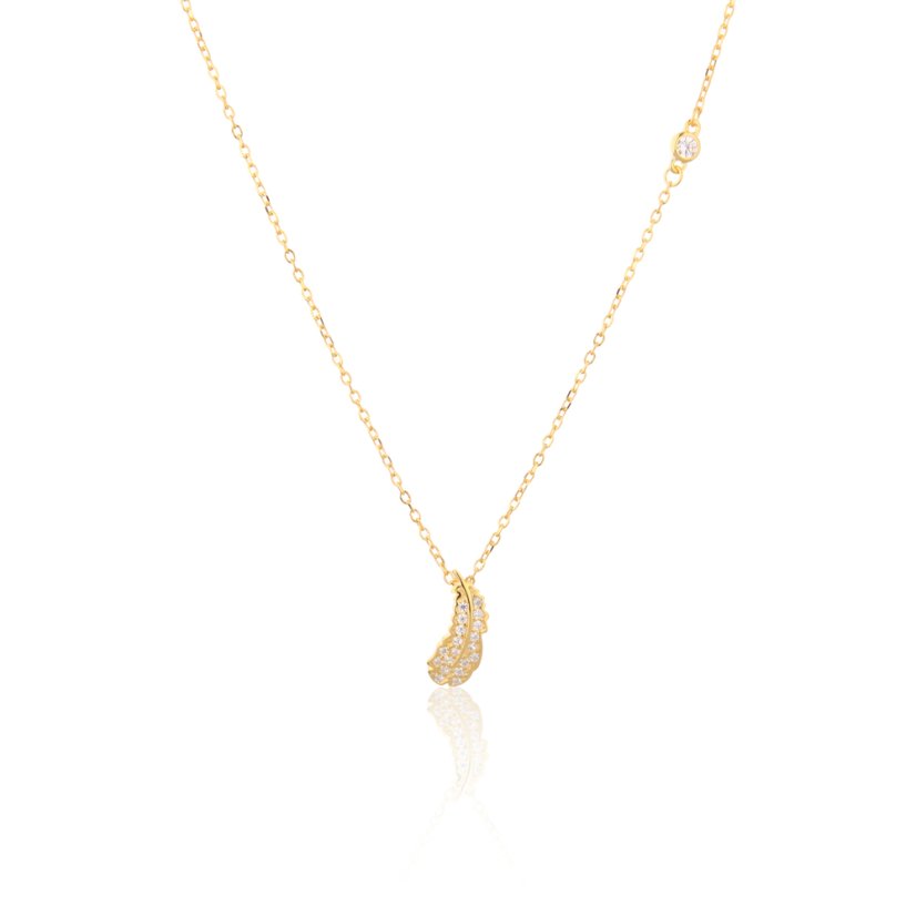 Pozlátený strieborný náhrdelník so zirkónmi JVD SVLN0300XE9GO42