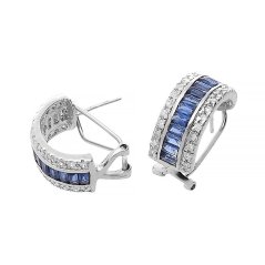 Stříbrné náušnice 8248 - stříbrnomodré barvy - SER.8248