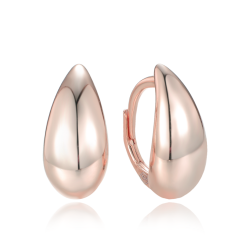 MINET Moderné rose gold strieborné náušnice kvapky