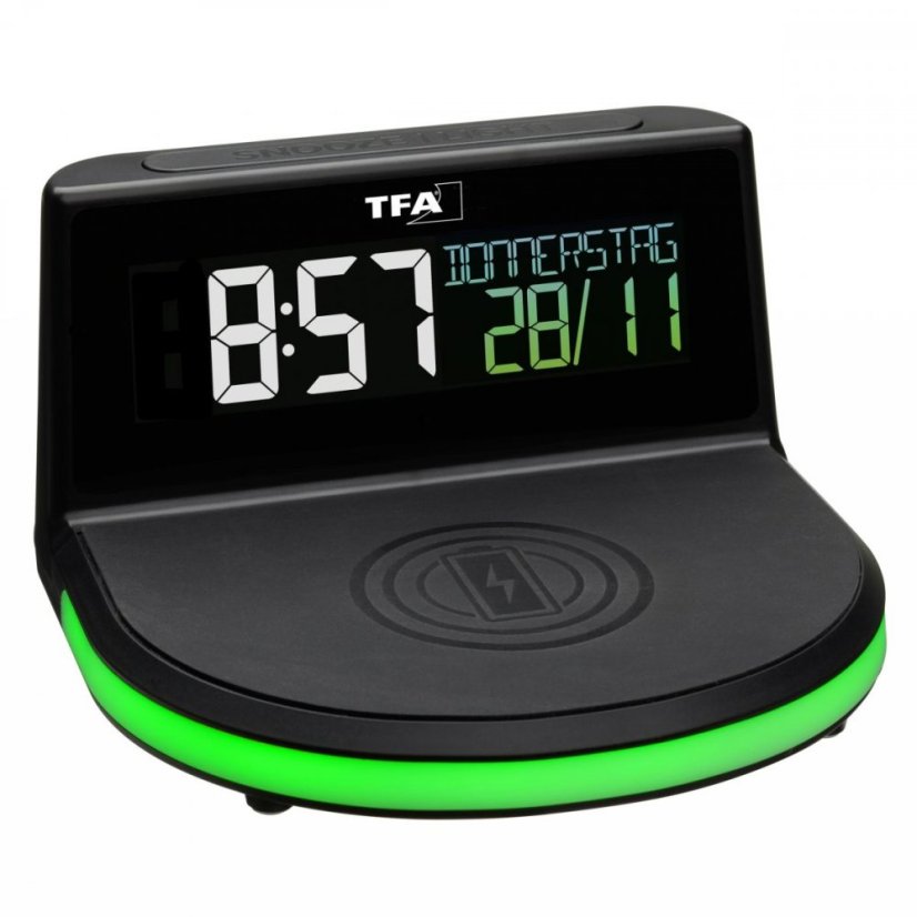 TFA 60.2028.01 - Digitální budík s možností bezdrátového nabíjení CHARGE-IT WIRELESS