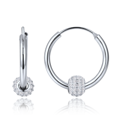 MINET Elegantní stříbrné náušnice se zirkony