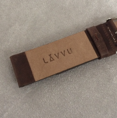 LAVVU Tmavo hnedý hladký remienok PLAIN z luxusnej kože Top Grain - 22