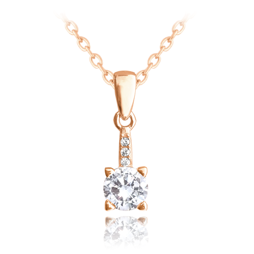 MINET Rsoe gold elegantní stříbrný náhrdelník s bílým zirkonem MINET Rsoe gold elegantní stříbrný náhrdelník s bílým zirkonem