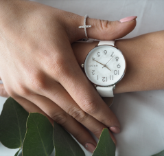 MINET Stříbrný prsten KŘÍŽEK s bílými zirkony vel. 60