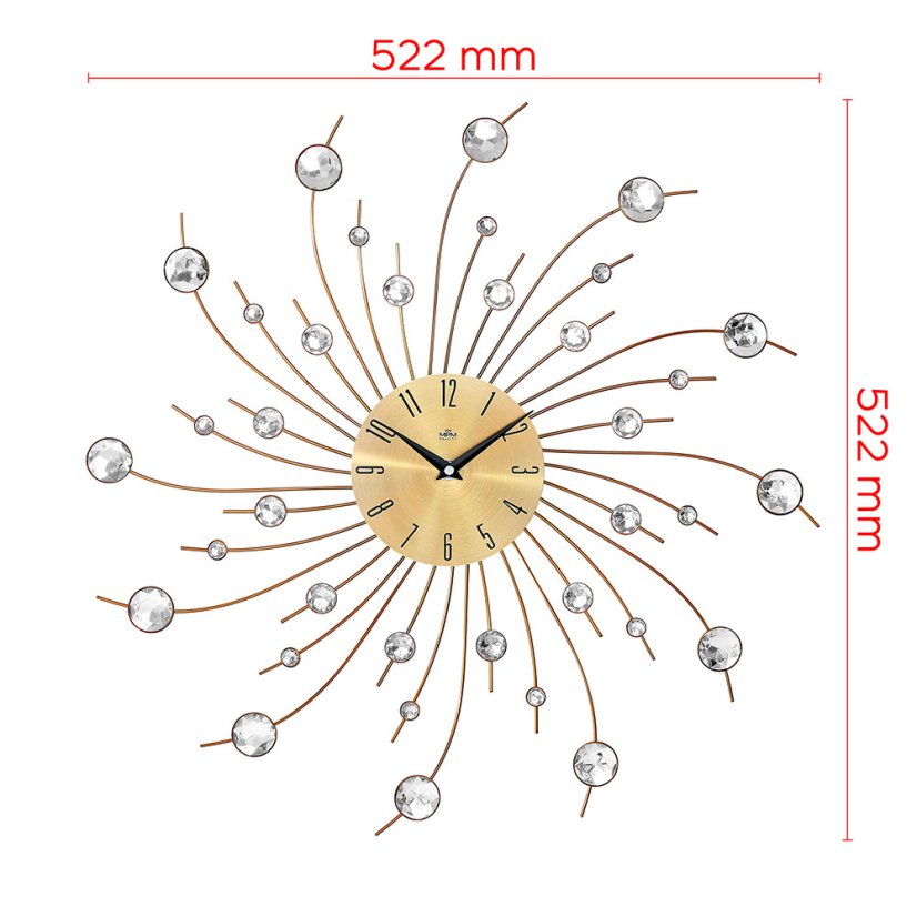 Designové paprskové nástěnné hodiny s tichým chodem MPM Gaia - E04.4496.80