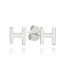 MINET Strieborné náušnice písmeno "H"