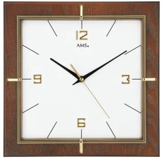 Nástenné drevené hodiny AMS 9434