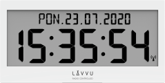 Biele digitálne hodiny s češtinou LAVVU MODIG riadené rádiovým signálom LCX0010