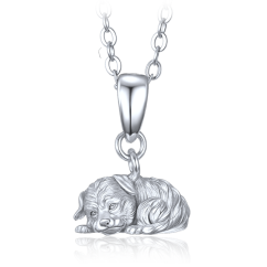 MINET Strieborný náhrdelník pes