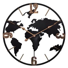 Velké designové kovové nástěnné hodiny s tichým chodem MPM Verden - černozlaté - E04.5458.9080