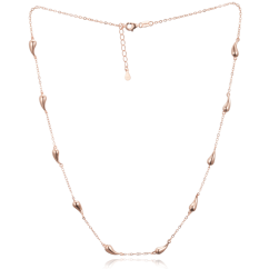 MINET Rose gold stříbrný náhrdelník kapky
