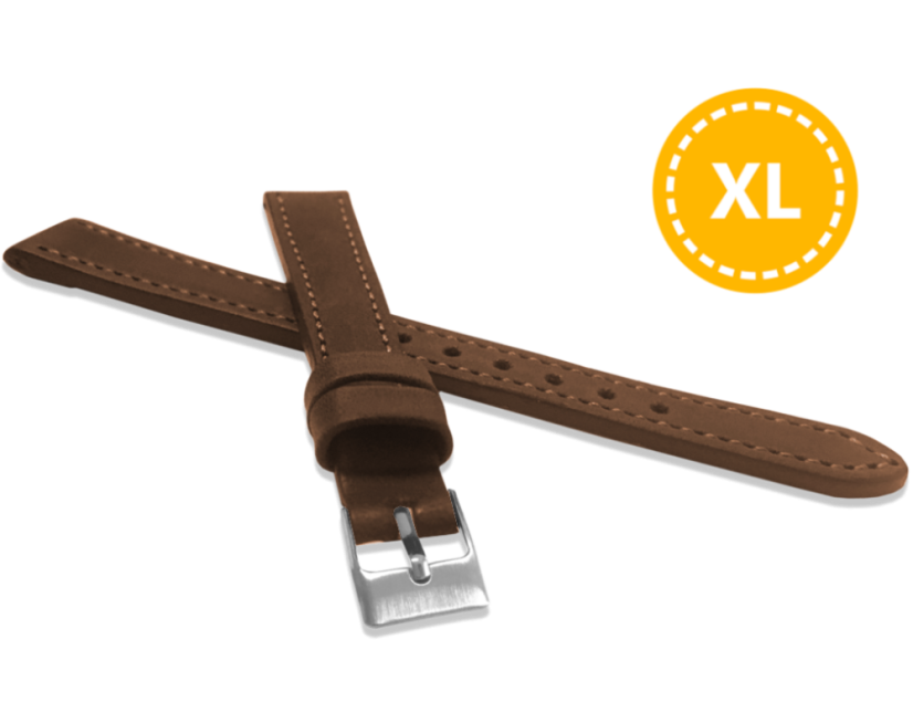 LAVVU XXL Prodloužený prošitý hnědý řemínek SPORT z luxusní kůže Top Grain - 14 XXL LAVVU XXL Prodloužený prošitý hnědý řemínek SPORT z luxusní kůže Top Grain - 14 XXL