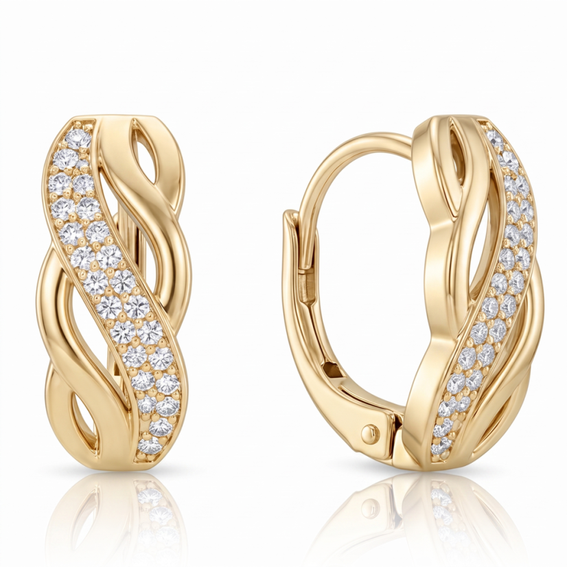 Pozlacené stříbrné náušnice se zirkony JVD SVLE3658XJ6GO00 Pozlacené stříbrné náušnice se zirkony JVD SVLE3658XJ6GO00