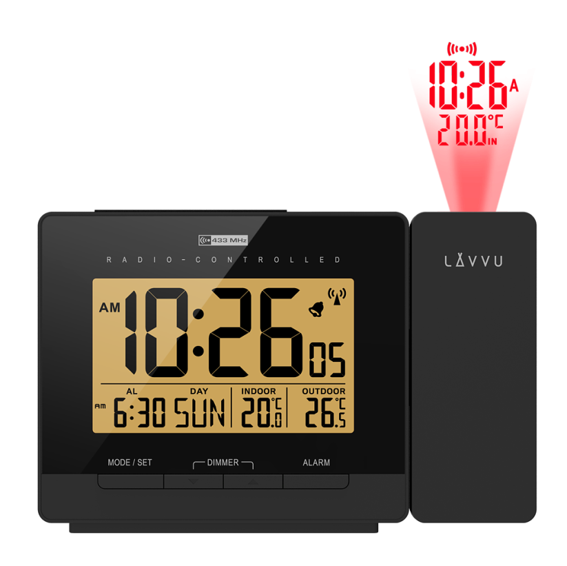 Digitálny projekčný budík riadený rádiovým signálom LAVVU PROJECTION s češtinou LAR0030
